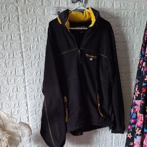 Ralph Lauren Polo Sport Black Jacket with Yellow Stitching foldable hood